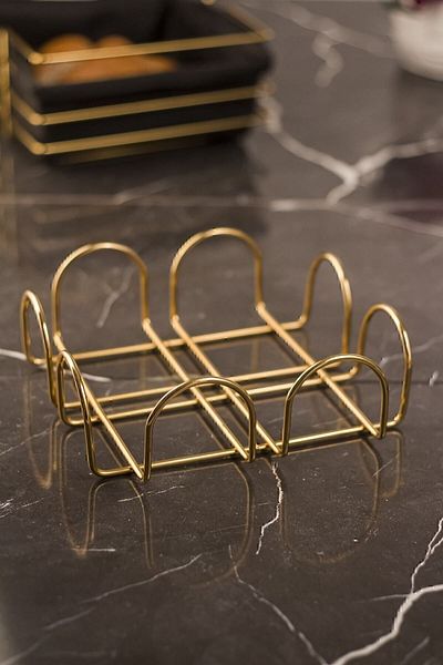 EWs Gold Presentation Napkin Holder & Napkin Holder Stainless