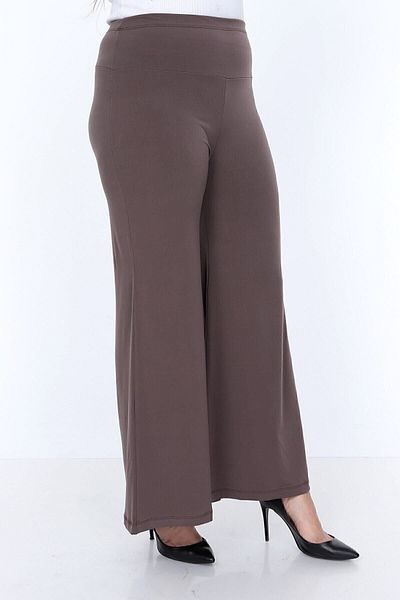 Palena Plna8204 - Sandy Long Palazzo Mink Trousers