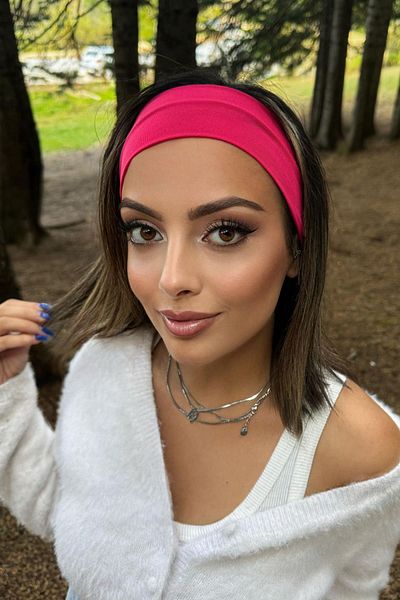 TAKIŞTIR رباط شعر عريض بلون فوشيا