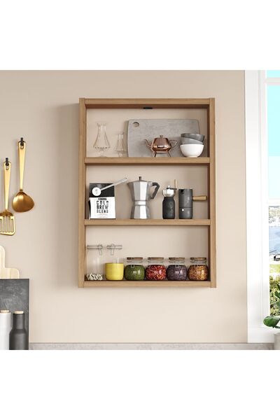 Yurudesign Pera 3'lü Duvar Rafı Mutfak Banyo Rafı Sepet PR1-S