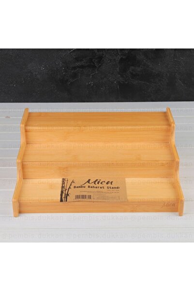 Genel Markalar BAMBU 3 KATLI MERDVENLİ BAHARAT STANDI, BAHARATLIK, DÜZENLEYİCİ ORGANİZER, SUNUM TAHTASI