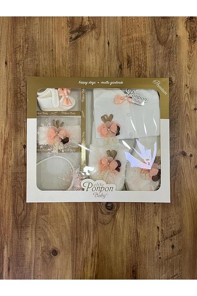 Cherub Baby Salmon Maternity Set for Mother and Baby - Floral Patterned with Overalls (Without Box) (Plain Towel)