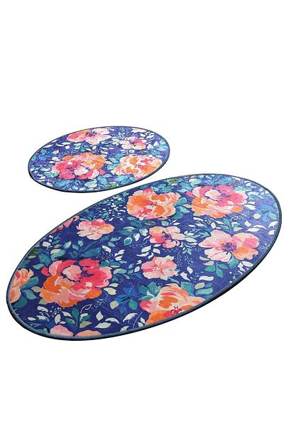Chilai Home Djt Flowers Σετ 2 - Μπάνιο και Χαλάκι Πλισέ