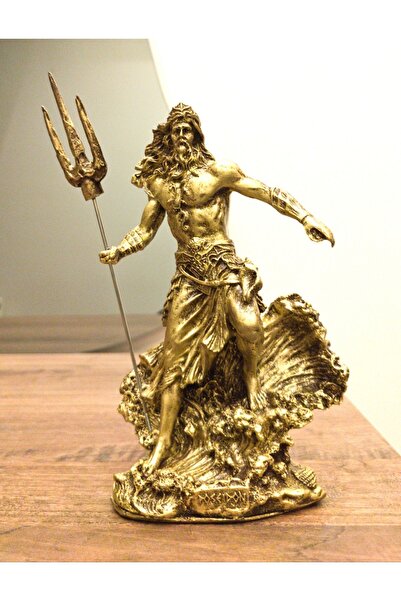 Antioch Art And Design Tasarım Poseidon Biblo 21 Cm Mitolojik Heykel Ev Dekor...