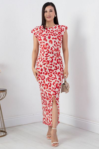 PULLIMM NY4414 Rochie creponată imprimată cu decolteu model