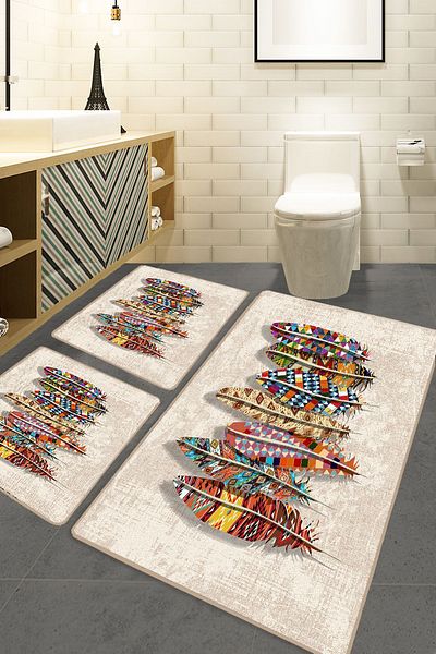 Chilai Home Rovny Set de 3 - Covor de baie, Djt