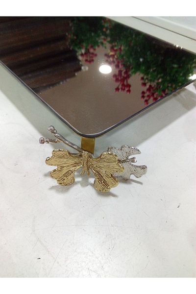 KUKUTA Gold Butterfly Footed Non-Tarnish Presentation Coffee Tray