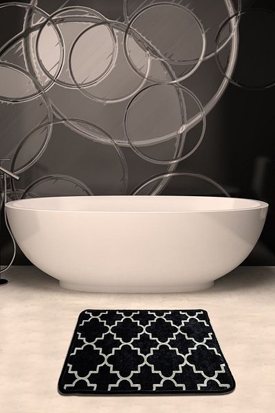 Chilai Home Κούπα Μαύρη 40x60 εκ. Χαλάκι μπάνιου Djth
