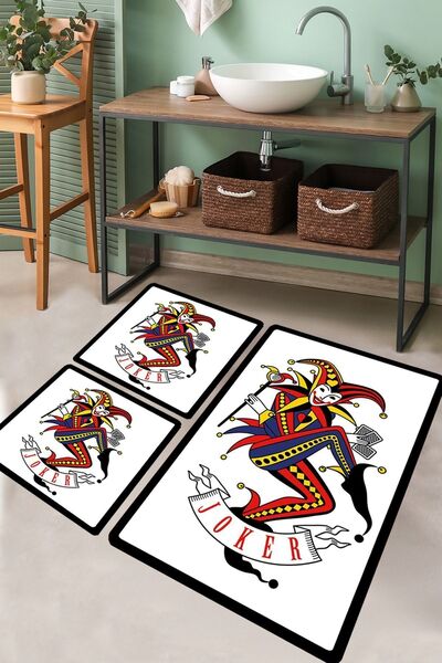 Chilai Home Joker 3'lü Set Banyo Halısı Banyo Paspası