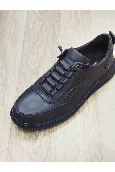 LİCCAS Droplant Men's Winter Sneakers - Genuine Leather, Rubber and Threaded Sole, Laceless and Orthobetic