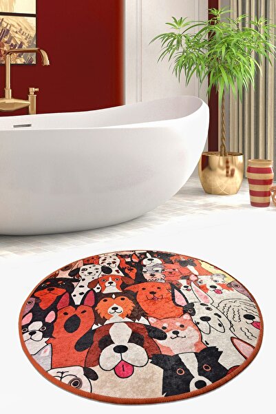 Chilai Home Dogs Çap 100 Cm Banyo Halısı
