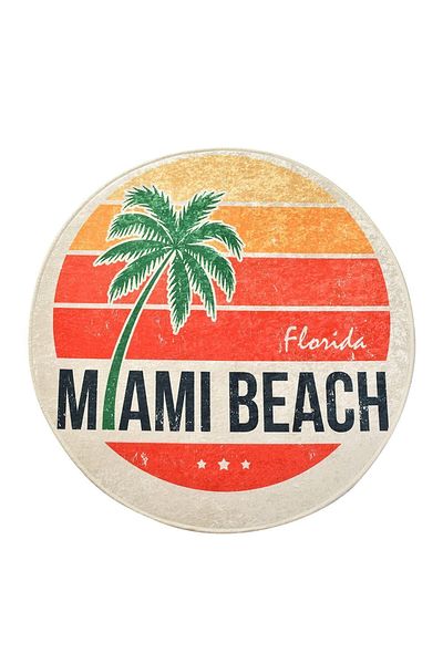 Chilai Home Miamı Beach Diameter 140 cm Bathroom Carpet Djth