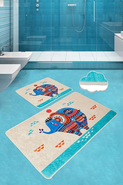 Chilai Home Ethnic Rectangle 2 πίτα Χαλάκι μπάνιου και σετ τουαλέτας