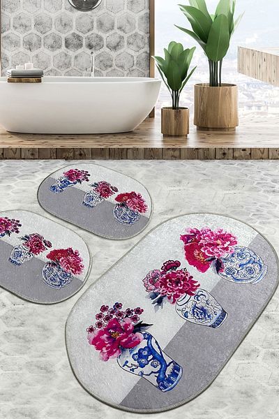 Chilai Home Joseph Bathroom Rug Set of 3 Djtbanyo