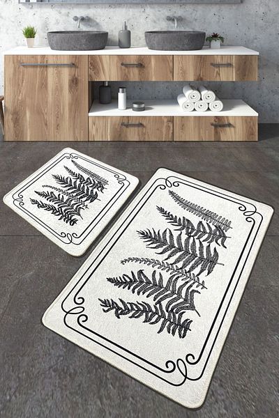 Chilai Home Tokyo Bath Rug Set of 2 - Washable and Non-Slip