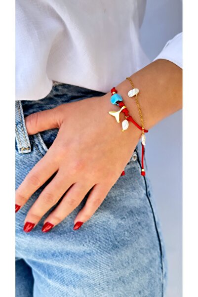 jewine studio Kırmızı İp Şans Bilekliği