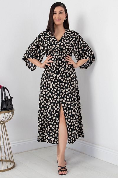 PULLIMM Rochie din viscoză cu guler dublu - VRN7625