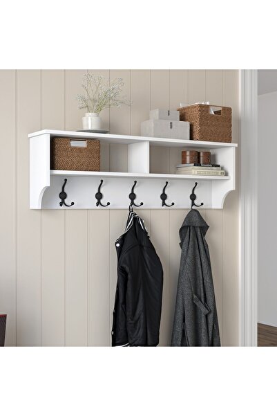 Rani Mobilya Rani P2 Modern Portmanto Duvar Askısı Beyaz Vestiyer 120 Cm
