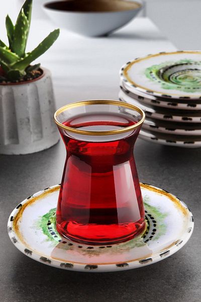 Nandy Home طقم شاي 12 قطعة لـ 6 أشخاص - موديل 2