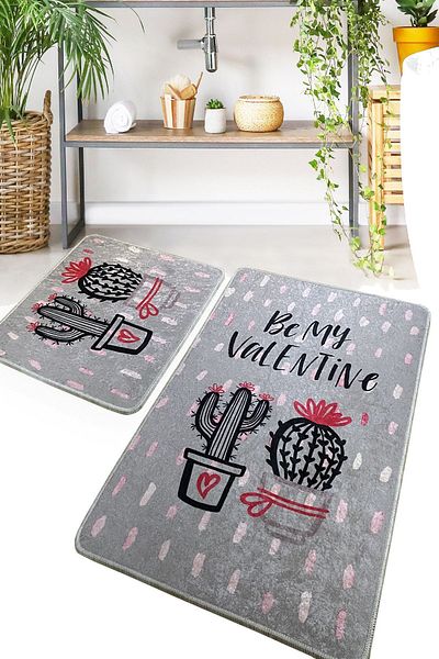 Chilai Home Valentine Σετ 2 Χαλιά Μπάνιου Djtbanyo