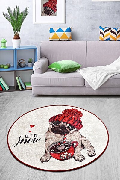 Chilai Home Let It Snow Makinede Yıkanabilir Kaymaz Taban Leke Tutmaz Dijital...