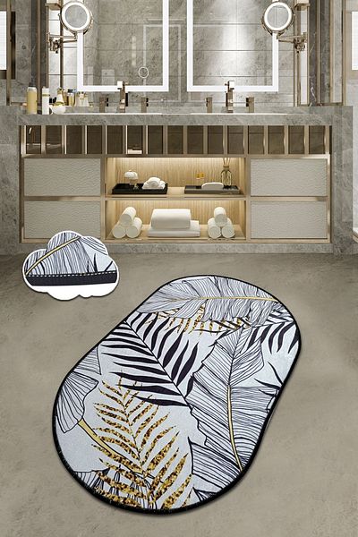 Chilai Home Herbal 70x120 cm Χαλάκι μπάνιου που πλένεται αντιολισθητική βάση Djth
