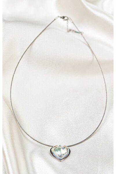 jewine studio High Quality Women's Choker - Steel, Heart Silver Color Necklace