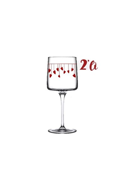 Paşabahçe Kalp Desenli Ayaklı Meşrubat Bardağı 2'li