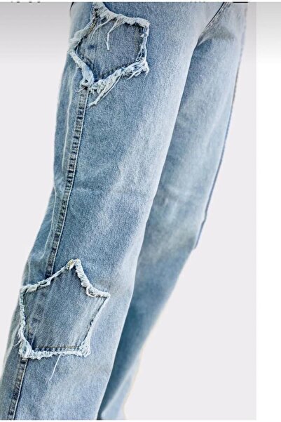 Pubi Palazzo Yüksek Bel Esnek Bol Paça Kot Pantolon