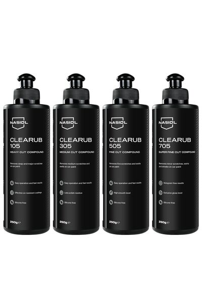 Nasiol -SET 33-Clearub (105,305,505,705) Çizik Giderici Polisaj Pastası-Pasta...