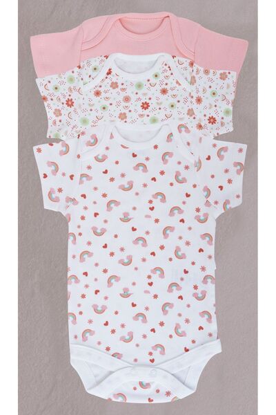 the ruby baby & kids بدلة أطفال قطنية بأكمام قصيرة