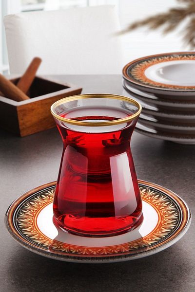 Nandy Home موديل 3 - طقم شاي 12 قطعة لـ 6 أشخاص