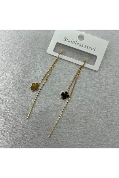 Lavienta Sallantılı Yonca İçten Geçmeli Çelik Küpe