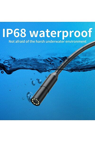 Vothoon Endoskop Yılan Video Kamera İOS uyumlu Led'li 10 Metre 7 Mm Sert Kablo 2Mp Full HD