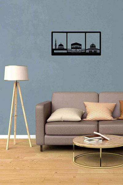 Numa Concept لوحة مسجد الكعبة MDF صغيرة الحجم - زخرفة جدارية إسلامية دينية مقطوعة بالليزر 22 × 46 سم