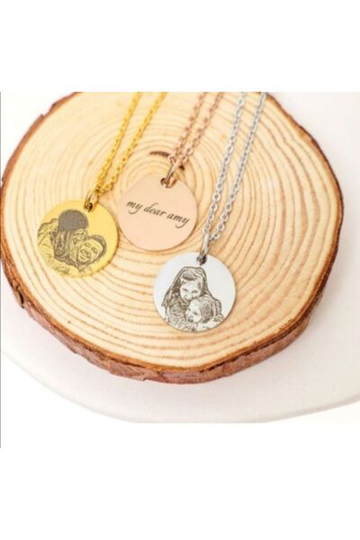 Gold Garden Resimli Kolye Çelik Kolye Kişiye Özel Hediye