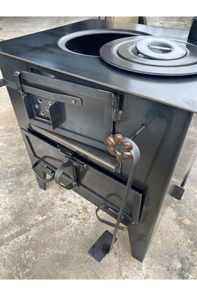 KAAN KUZİNE Izgaralı Kalın Karadeniz Odun Kömür Kuzinesi Fırınlı Kuzine Soba El Yapımı Rize Kuzinesi