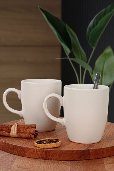 Keramika Matte White Cloud Mug 9 Cm 6 Pieces