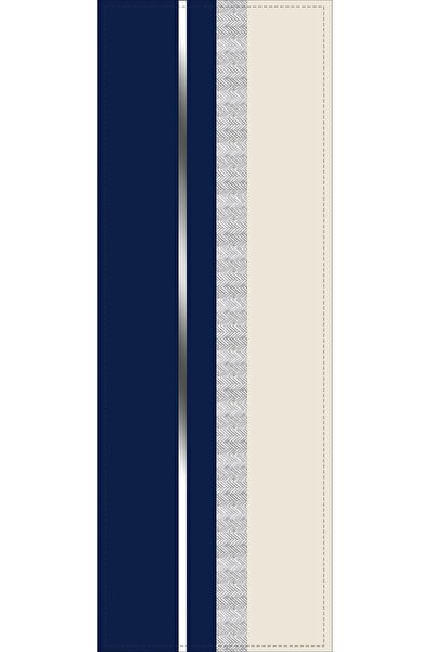Viva Home Silver Lacivert Dokuma Leke Tutmaz Premium Tay Tüyü Kumaş Masa Örtüsü Runner 40x140cm Rnr566