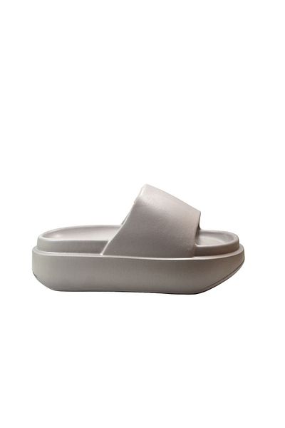 Onlo Ayakkabı Gray & Purple High Sole Soft Sole Women's Slippers