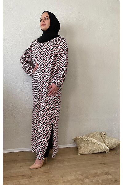 Samgülü XXL Plus Size Viscose Tunic Dress - Side Slit, Cotton