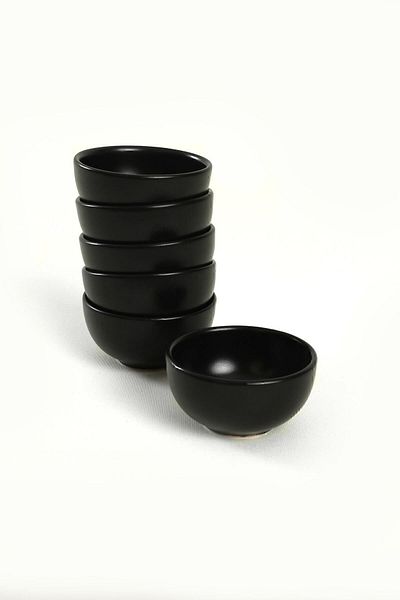 Keramika Matte Black Cloud Snack Bowl / Sauce Bowl 8 Cm 6 Pieces