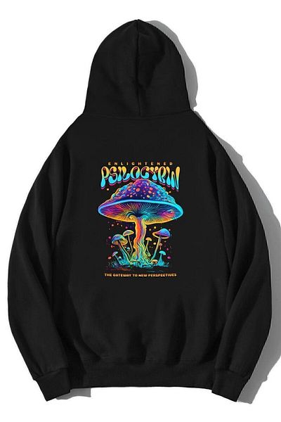 BRZ COLLECTION Hanorac supradimensionat unisex cu capota Psilocybin