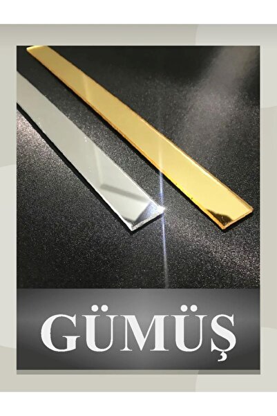 EYKA STORE Dekoratif Şerit Gümüş - Gold Ayna Yapışkanlı Pleksi Duvar Süsü 2.5...
