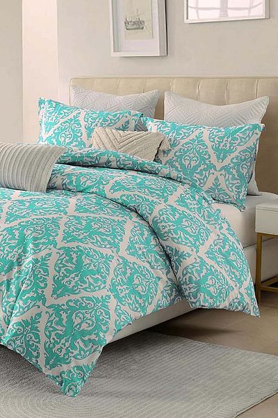 İQON DAMASCOO Mint - Set cuvertură de pilota cu elastic dublu