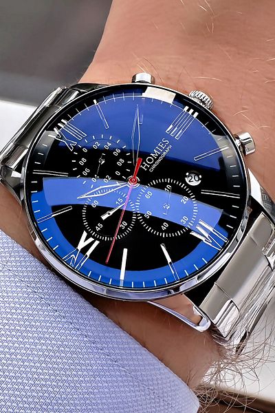 Homies Men's Silver Color Waterproof Wristwatch - Steel Cord Bracelet Hms2744C1