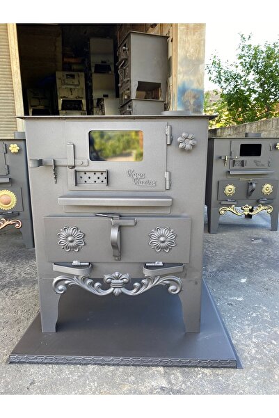 KAAN KUZİNE Tuğlalı Kömür Sobası Camlı Şömineli Kuzine