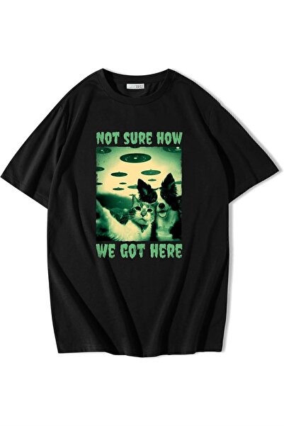 BRZ COLLECTION Unisex Oversize Cat And Dog Selfie T-shirt