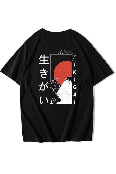 BRZ COLLECTION Японська футболка великого розміру Ikigai