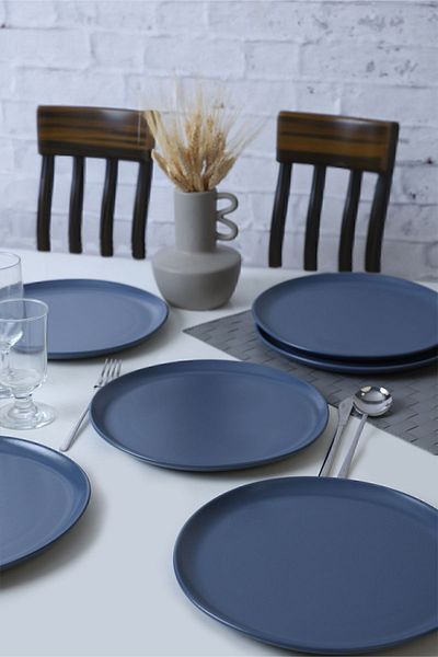 Keramika Farfurie Sardes Albastru Mat 28 Cm - 6 Bucati 399